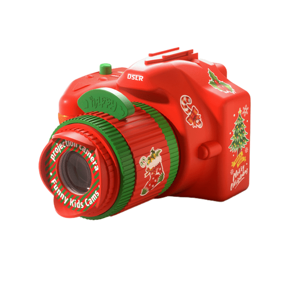 Christmas Projector Camera Slide Show Flashlight Holiday Kids Toy with Snowflake Christmas Tree Patterns, Birthday Xmas Party Favors Goody Bag Fillers Gifts,Red