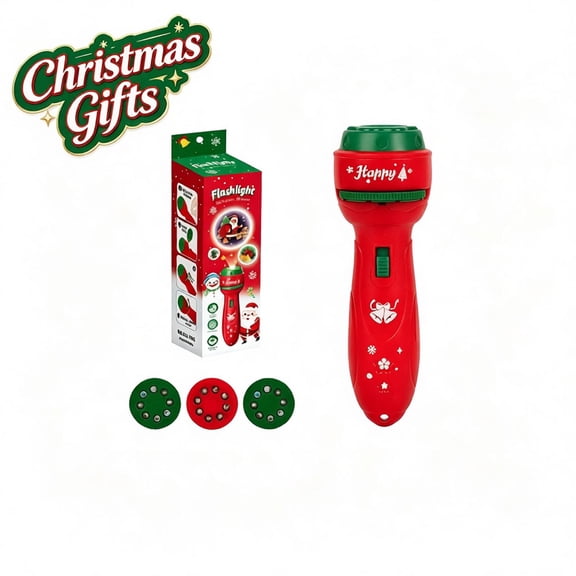 Christmas Projector Flashlight Toy for Kids Toddlers, Santa Claus Projection Light, Christmas Stocking Stuffer Birthday Gift, Fun Educational Party Favor Toy for Boys Girls Ages 3 and Up