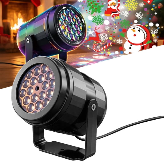 Christmas Projector LED Light Waterproof Snowflake Snowman Xmas Tree Adjustable Angle, Indoor Holiday Party Decor Plug-in Holiday Decorative Light