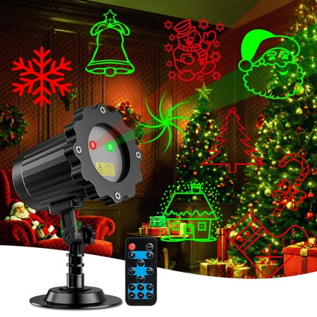 Christmas Projector Light 10 Patterns LED Projection Lights with Remote Red and Green Star Show for Outdoor and Indoor Christmas Holiday