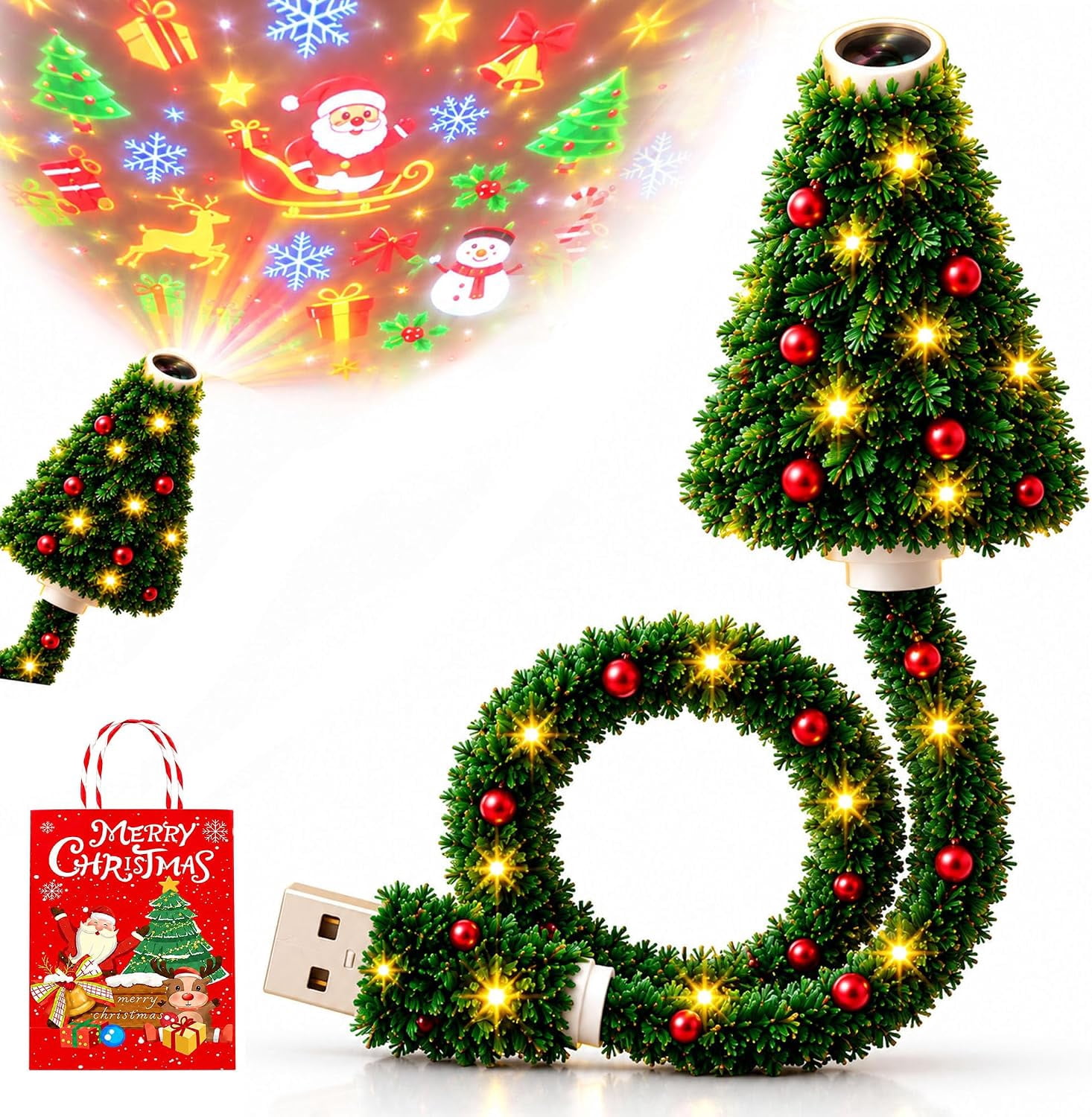 Rojection Formula Christmas Projector Light, HD USB Christmas Projection Night Lamp with ...