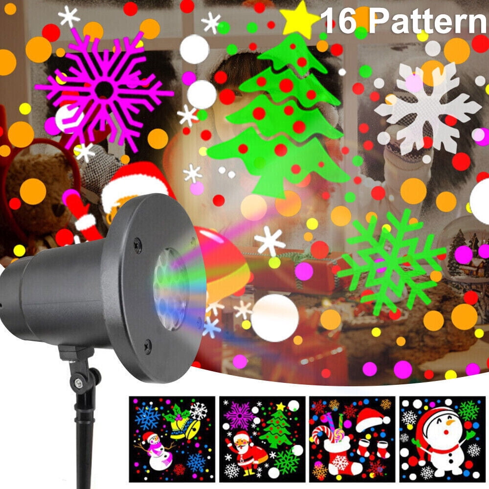 Christmas Projector Light Outdoor, 16 Patterns Rotatable Led Waterproof