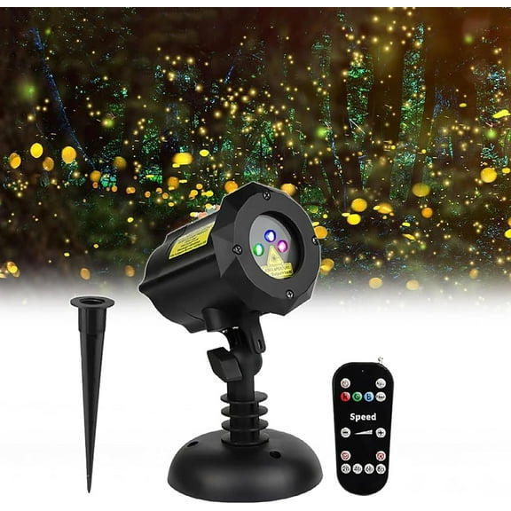 Christmas Projector Light Outdoor, Dynamics Firefly Light, Star Christmas Projector with Speed Adjustment and Timing Setting Function, for Wall Decoration Waterproof Landscape Light
