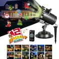 thumbnail image 1 of Christmas Projector Lights, 16 Slides Waterproof IP65 Outdoor Landscape 6W Motion LED Projection Lights, 16ft Power Cable for Decoration Lighting on Holiday Birthday Wedding Party, 1 of 15
