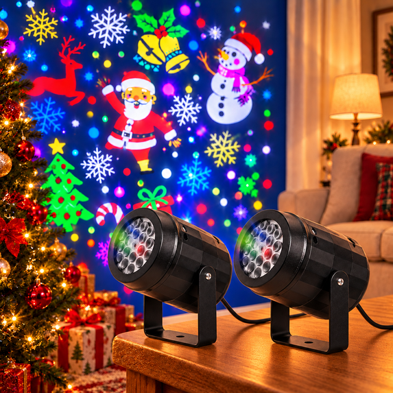 Projector Packing Christmas Projector Lights, 2 Pack with 20 Rotating Patterns, Mini LED ...