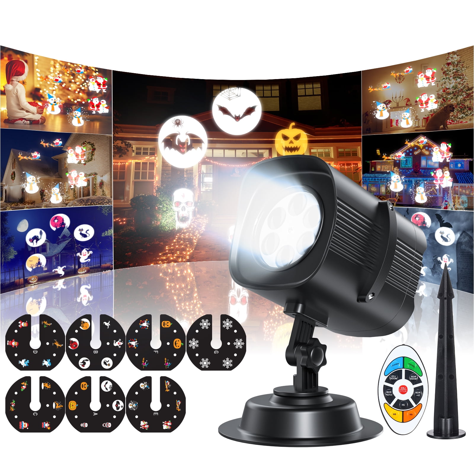 Christmas Projector Lights, Holiday Projector Led Lights,with 42 HD Slide Patterns Bright IP65