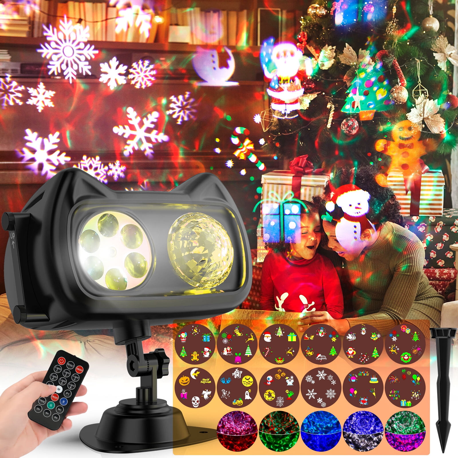 Christmas Projector Lights NACATIN Upgrade 2in1 LED Landscape Lights