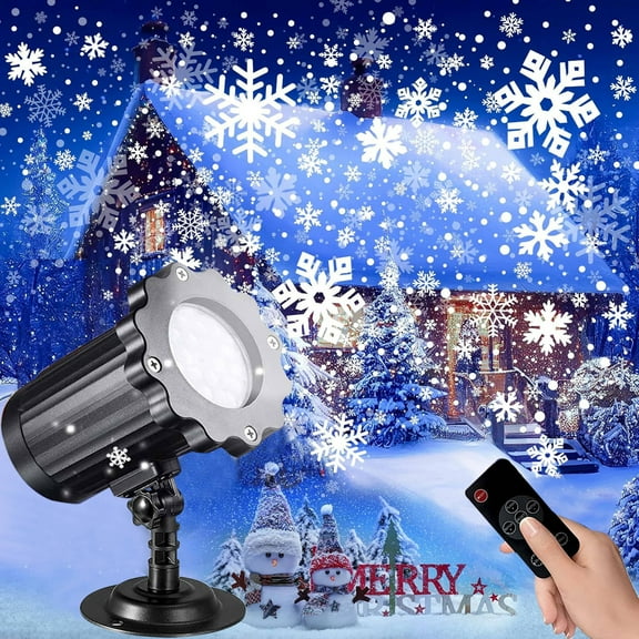 Morfone Snowflake Christma Projector Lights Outdoor, Dynamic LED Snowflake Lights with Timer, Waterproof Christmas Decoration for Xmas Holiday Party Indoor