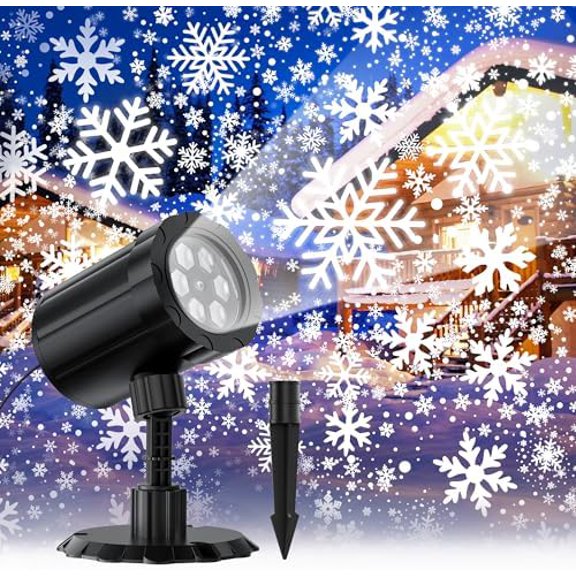 Christmas Projector Lights Outdoor, Dynamic Snowflake Projector IP65 Waterproof Snow Projection Lights for Indoor Outdoor Christmas Decoration, Holiday, Wedding, Yard Decor$$Tools & Hardware Other