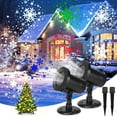 thumbnail image 1 of Christmas Projector Lights Outdoor & Indoor, 【2 Packs】 Snowflake Projector Lights, IP65 Waterproof LED White Snowfall +Colorful Snowflake for Xmas Party Patio Decoration, 1 of 12