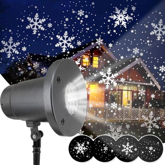 Christmas Projector Lights Outdoor, Rotating Led Snowflake Lights Projector, Waterproof Landscape Christmas Decorations Lighting for Xmas Home Party Wedding Garden Patio
