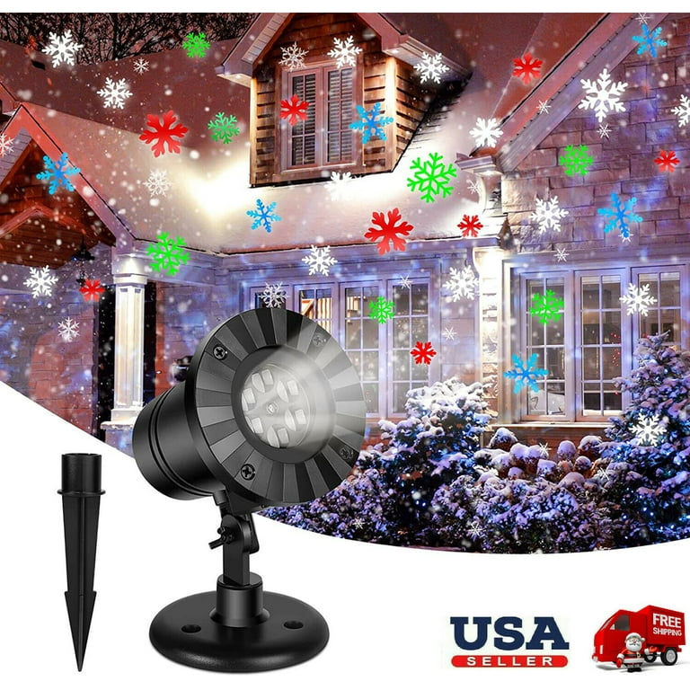 Christmas Projector Lights Outdoor SHANNA Upgraded Rotating Snowflake Projector Lamp for Xmas Party Holiday House Decoration