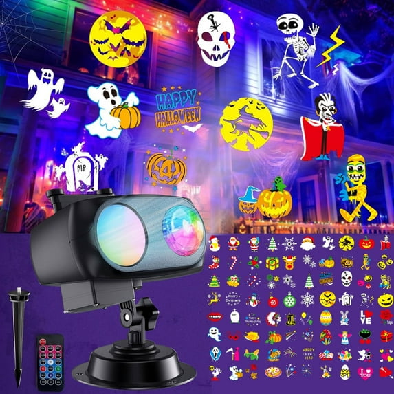 ACMETOP Halloween Christmas Projector Lights Outdoor, 2025 Upgrade Holiday Projector Lights with Remote Control for Xmas Halloween Party Garden Yard Decor