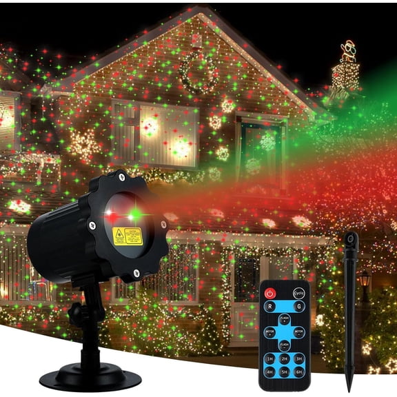 Christmas Projector Lights Outdoor, Waterproof Laser Projection Light, LED Decorations with Remote Control for Yard, Garden, Holiday Party, Xmas Halloween Home Decor
