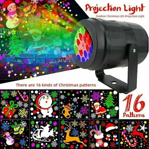 Christmas Projector Lights, Rotating Snowflake Laser Projector LED Stage Light Indoor Outdoor Holiday Lights Waterproof,Halloween Christmas Wedding Home Party Landscape Wall Decorations US Plug