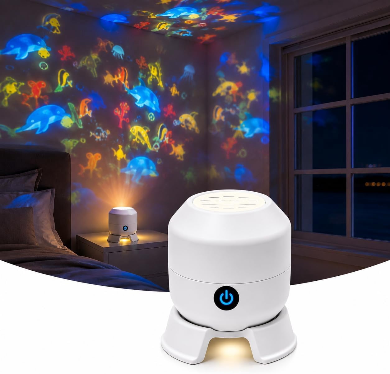 Christmas Projector Night Light, 360° Rotating USB Rechargeable LED ...