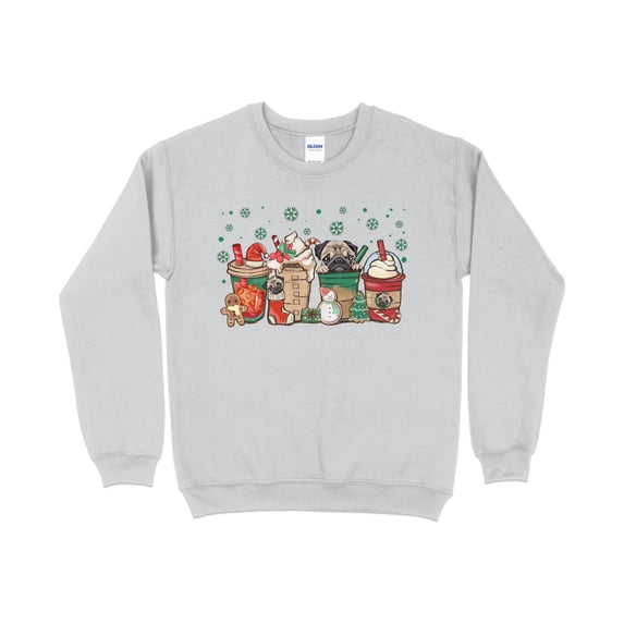 Christmas Pugs and Coffee Sweatshirt