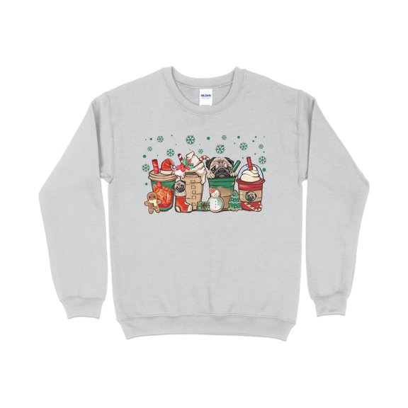 Christmas Pugs and Coffee Sweatshirt