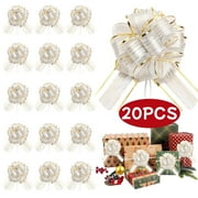 KABUER Christmas Pull Bows Christmas Bows for Gift Wrapping Bows Ribbon Wrap Accessory for Present Florist Bouquet Hamper Basket Decor 20Pcs