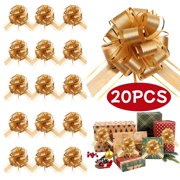 KABUER Christmas Pull Bows Christmas Bows for Gift Wrapping Bows Ribbon Wrap Accessory for Present Florist Bouquet Hamper Basket Decor 20Pcs