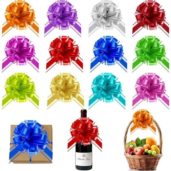 Christmas Pull Bows Flowers 22Pc 6 Inch Large Christmas Ribbon Pull Bows