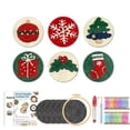 thumbnail image 1 of Christmas Punch Needle Coaster DIY Kit Embroidery Heat Resistant Mat Handcrafted Beverage Pad Stress Relief Holiday Art Material Set Home Decor B109, 1 of 3