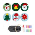 thumbnail image 1 of Christmas Punch Needle Coaster DIY Kit Embroidery Heat Resistant Mat Handcrafted Beverage Pad Stress Relief Holiday Art Material Set Home Decor B110, 1 of 3