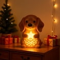 thumbnail image 1 of Christmas Puppy Dog Resin Glowing Decor for Tabletop Desk Shelf Holiday Ambiance Light Up Gift(A), 1 of 8