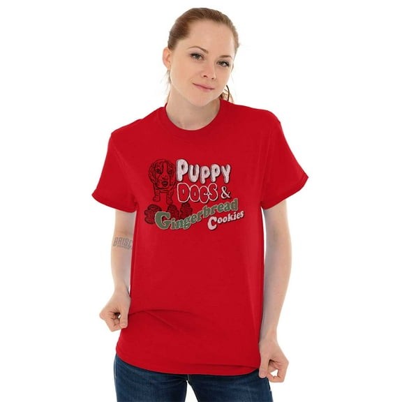 Christmas Puppy Gingerbread Cookie Women's Plus Size Graphic Tee Brisco Brands 3X