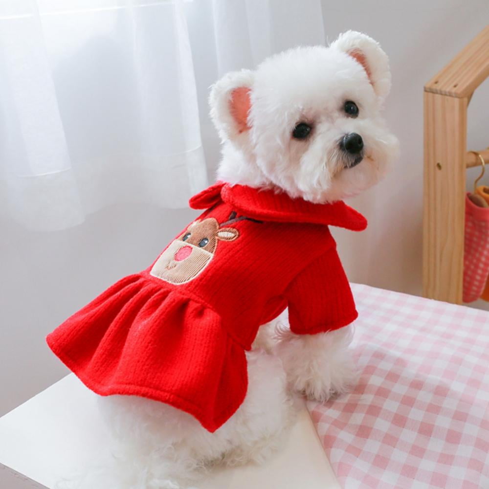 Christmas Puppy Sweater Girl Warm Sweater Skirt Dog Princess Dress Clothes Suitable For Chihuahua Corgi Walmart