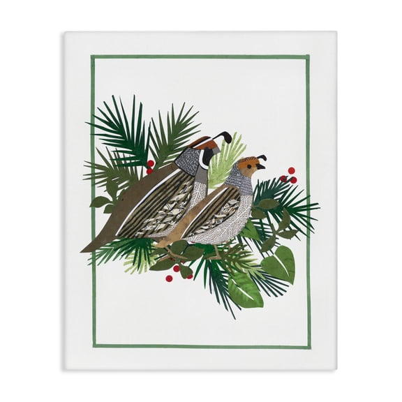 Stupell Industries Christmas Quail & Fir Canvas Wall Art, design by Nancy Overton