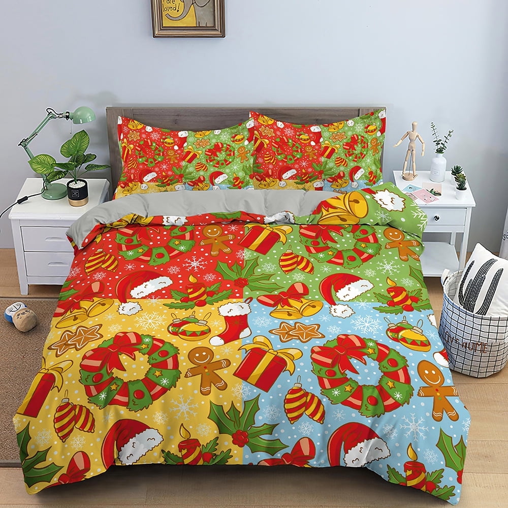 Christmas Queen Full Quilt Bedding Set Lightweight Bedding Cover