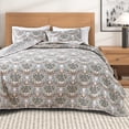 thumbnail image 1 of Christmas Quilt Set - Lightweight, Soft, All-Season - 2-Piece Holiday Floral Bedding Set (Twin / Twin XL, Woodland Deer), 1 of 6