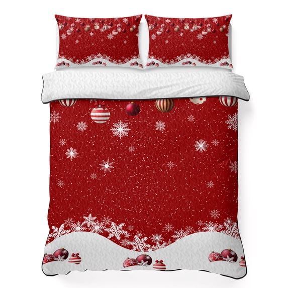 Christmas Quilt Sets Queen Size Christmas Balls Comforter Set Soft ...