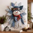 thumbnail image 1 of Christmas Quilted Door Hanger Sewing Kit, Blue Snowman Quilt Fabric DIY Craft Kit, Winter Poinsettia Style Wall Hanging Supplies for Indoor Christmas Mantel Decor, 1 of 7