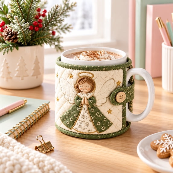 Christmas Quilted Mug Cozy Sewing Kit,DIY Holiday Craft for Beginners