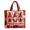 thumbnail image 1 of Christmas Quilted Tote Bag, Holiday Shoulder Tote Bag, Large Capacity Laptop Handbag With Cup Holder, Ideal Holiday Gift For Women Work Travel Shopping, 1 of 5