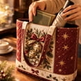 thumbnail image 1 of Christmas Quilted Tote Bag, Holiday Shoulder Tote Bag, Professional Work & School Tote Bag, Trendy , Perfect Holiday Gift Selection, 1 of 5