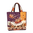 thumbnail image 1 of Christmas Quilted Tote Bag Large Reusable Santa Sleigh Holiday Shopper Festive Shoulder Bag - 14.96 x 13.78 Inch, 1 of 4