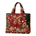 thumbnail image 1 of Christmas Quilted Tote Bag for Women, Large Reusable Shopping Bag, Holiday Print Shoulder Handbag, Grocery Travel Gift Tote Purse, 1 of 6