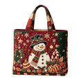 thumbnail image 1 of Christmas Quilted Tote Bag for Women, Large Reusable Shopping Bag, Holiday Print Shoulder Handbag, Grocery Travel Gift Tote Purse, 1 of 6