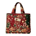 thumbnail image 1 of Christmas Quilted Tote Bag for Women, Large Reusable Shopping Bag, Holiday Print Shoulder Handbag, Grocery Travel Gift Tote Purse, 1 of 6
