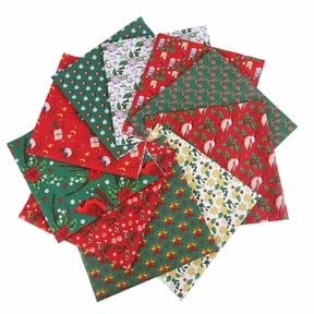 Christmas Quilting Fabric Bundle, 9.84 Inch Premium Cotton Squares Patchwork Precut Bundle, for Quilting, Sewing Project, Patchwork, DIY Crafts, 10Pcs