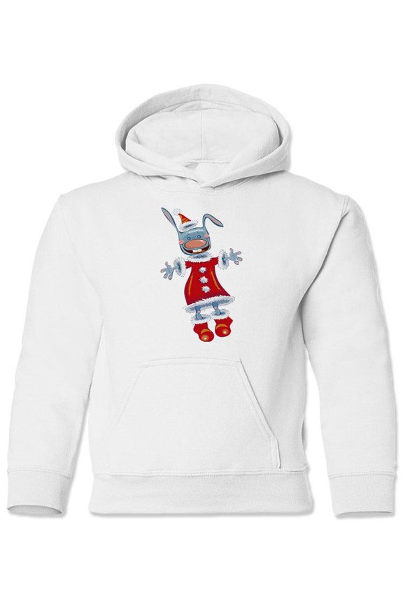Christmas Rabbit Hoodie Juniors -Image by Shutterstock, Large