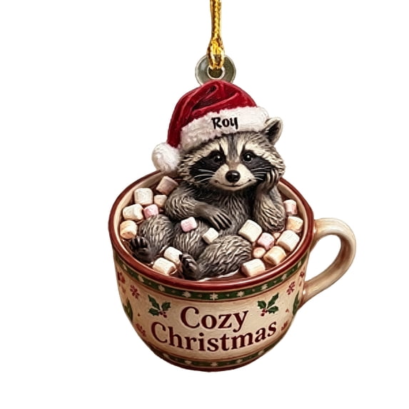Christmas Raccoon Hanging Ornaments Multiple Styles Holiday Tree Pendants