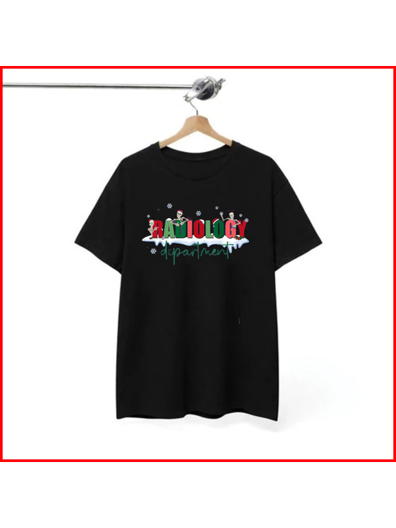 Christmas Radiology Department Funny Skeleton X Ray Tech Top Unisex T-Shirt,S-5XL