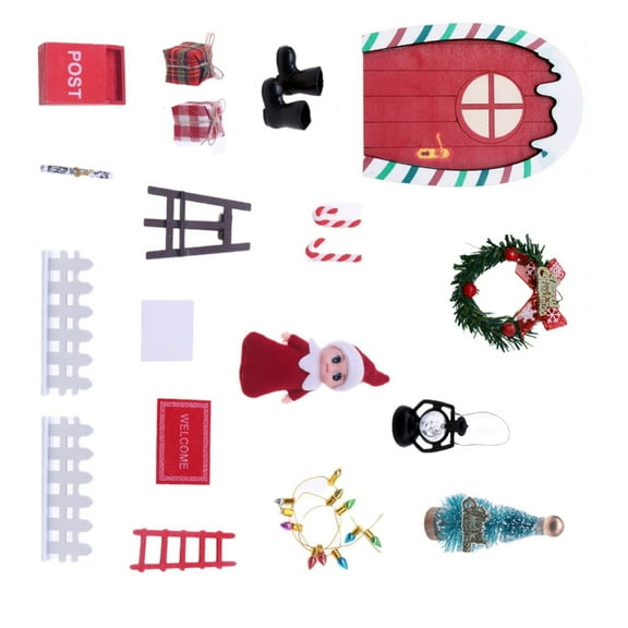 Christmas Rainbow Door Dollhouses Set Modular Festival Scene Model With Wooden Plastic Component For Homes Office Decoration