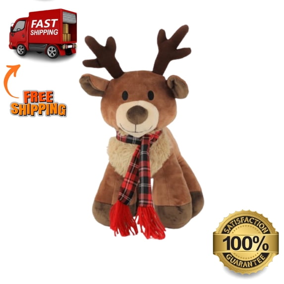 Christmas Randall Reindeer Plush , Holiday Stuffed Animal Gift Decor 12"