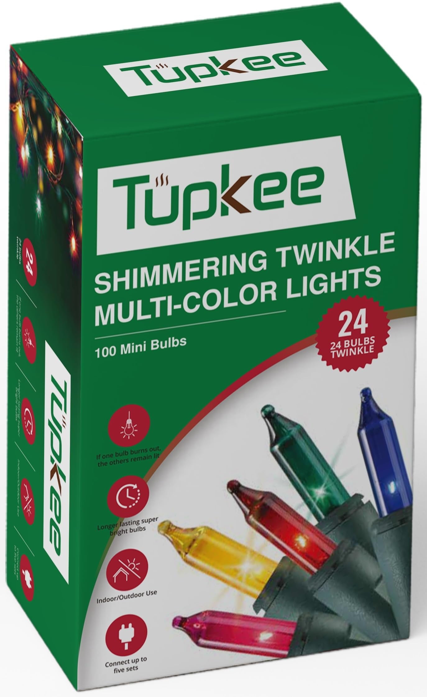 Christmas Random Shimmering Twinkle Lights - 24 of 100 Lights Twinkle,  Indoor Outdoor, 20.5 Feet Light String, 100 Multi-Color Bulbs - Christmas  Tree Holiday Decor Sparkling Twinkling Christmas Light - Walmart Business  Supplies, image size:1374x2242