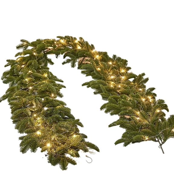 Christmas Rattan Garland 5.9FT Artificial Flower Vine Decorations for Table Fireplace Stairs Railing Indoor Outdoor Xmas Holiday Home Front Porch Door Display Decor,
